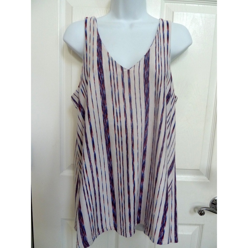 Puella Women Small Pullover Strapped Swing Top Striped Red White Blue USA
